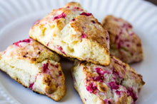 Load image into Gallery viewer, White Chocolate Raspberry Scones